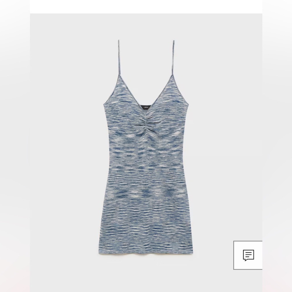 Blue Space-Dye Bodycon Mini knitted Dress.